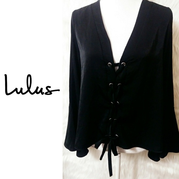 Lulus Tops - 💖 NWT Lulus Slip Away Long Sleeve Lace-Up Top 💖